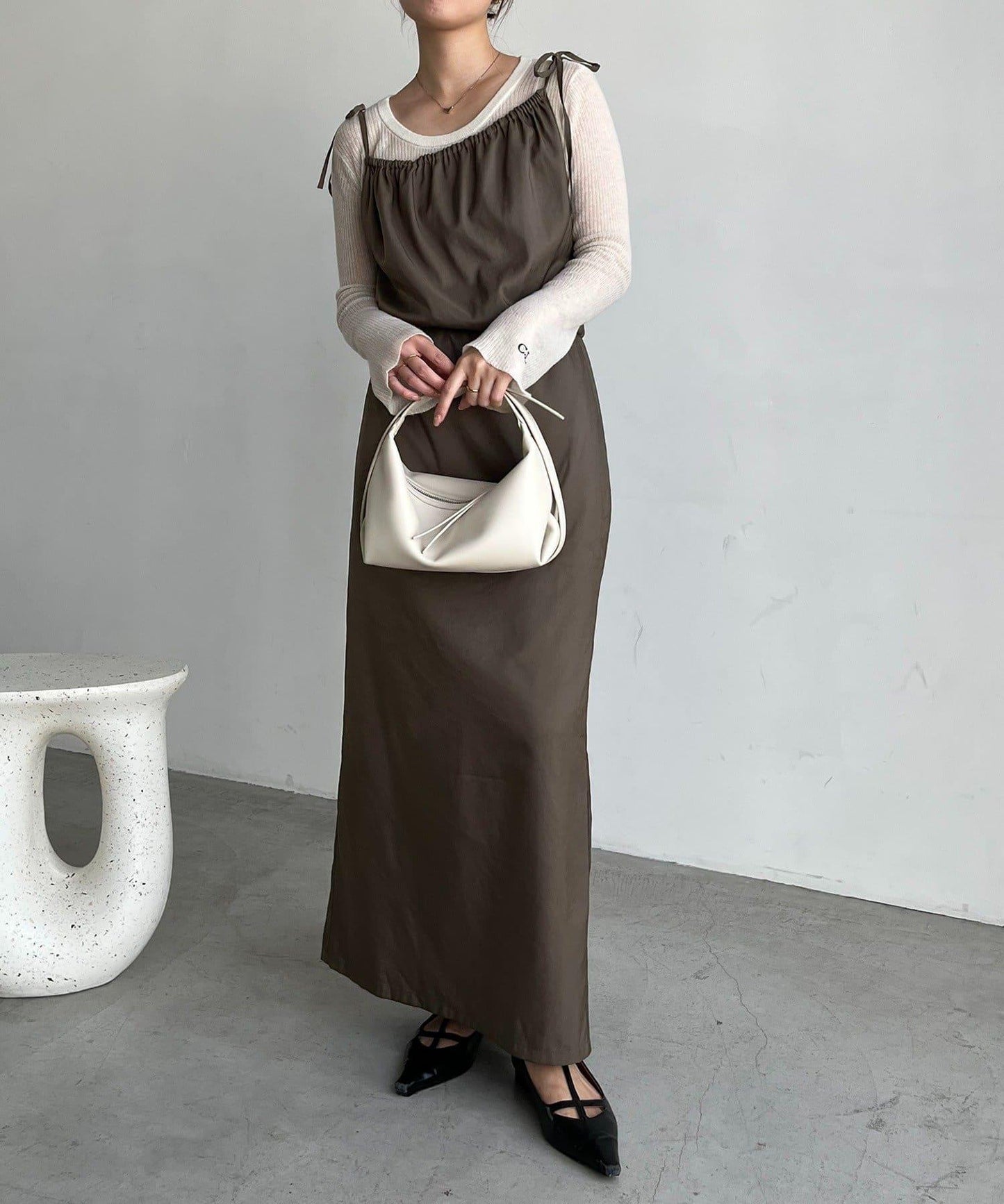 【CAPRICIEUX LE'MAGE】不對稱兩穿吊帶連衣裙