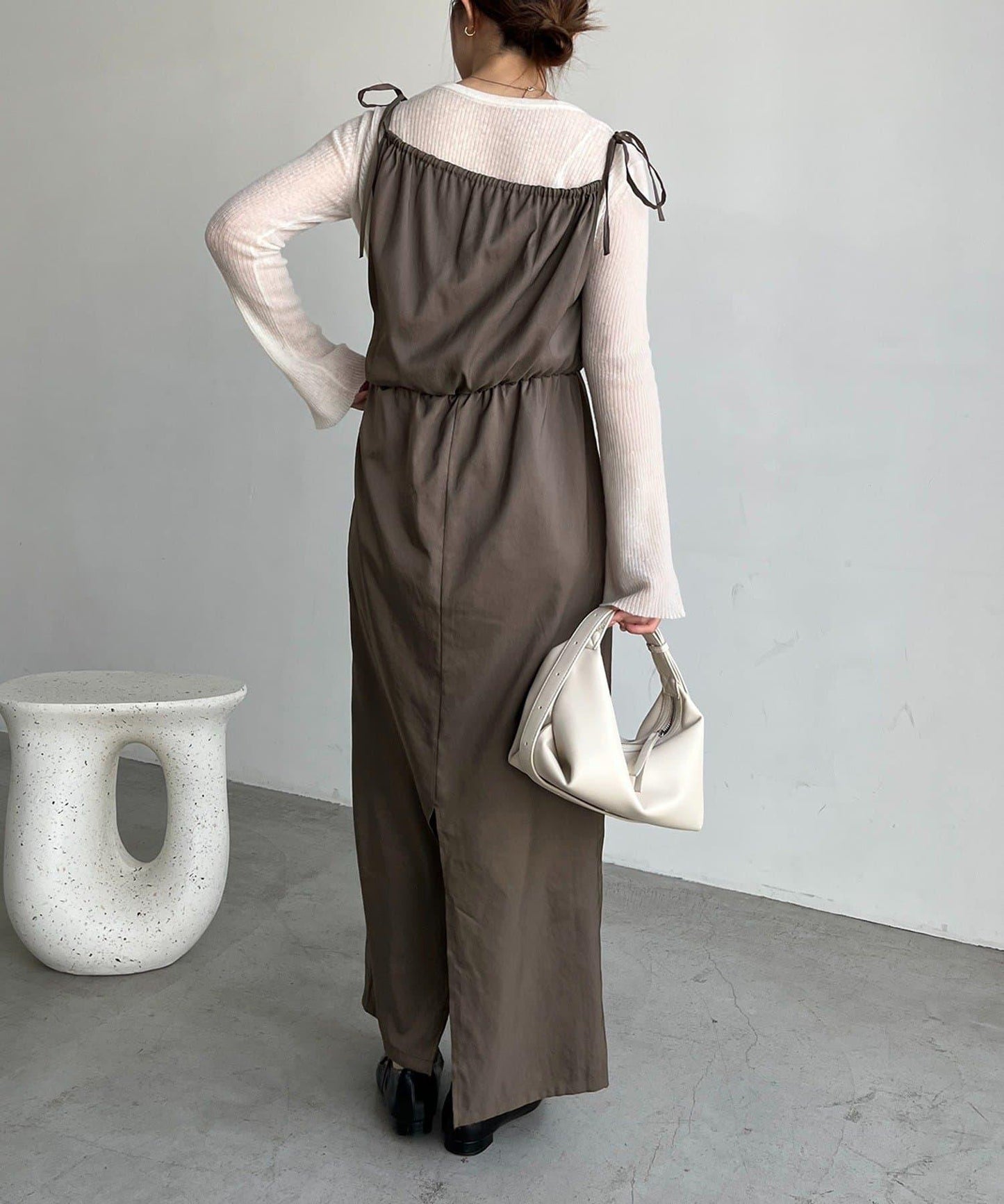 【CAPRICIEUX LE'MAGE】不對稱兩穿吊帶連衣裙