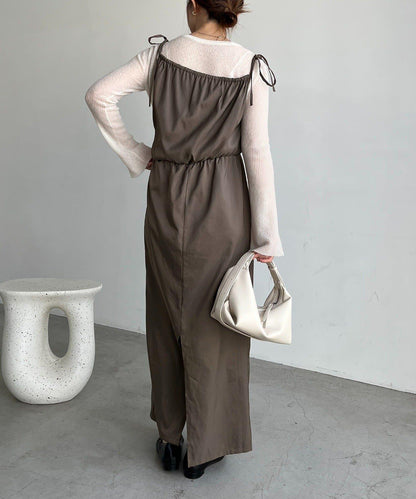 【CAPRICIEUX LE'MAGE】不對稱兩穿吊帶連衣裙