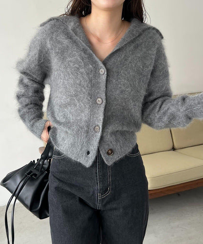 【優質穿著感】WOOL100仿貂絨開衫