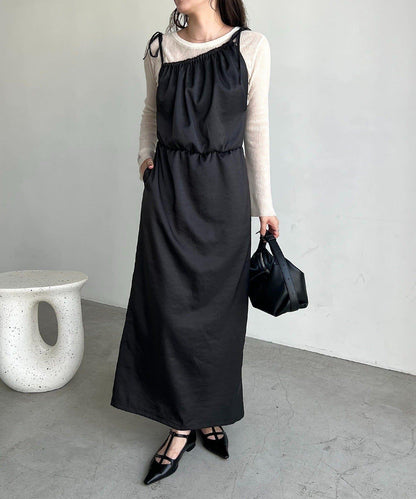 【CAPRICIEUX LE'MAGE】不對稱兩穿吊帶連衣裙