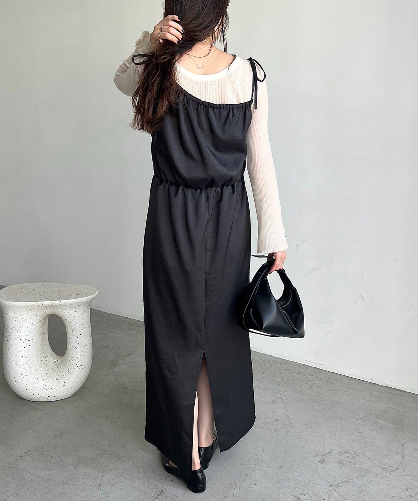 【CAPRICIEUX LE'MAGE】不對稱兩穿吊帶連衣裙