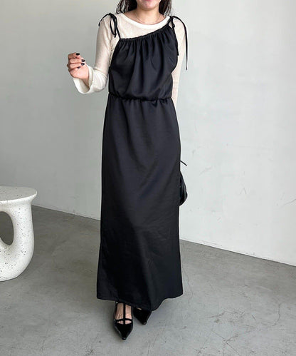 【CAPRICIEUX LE'MAGE】不對稱兩穿吊帶連衣裙