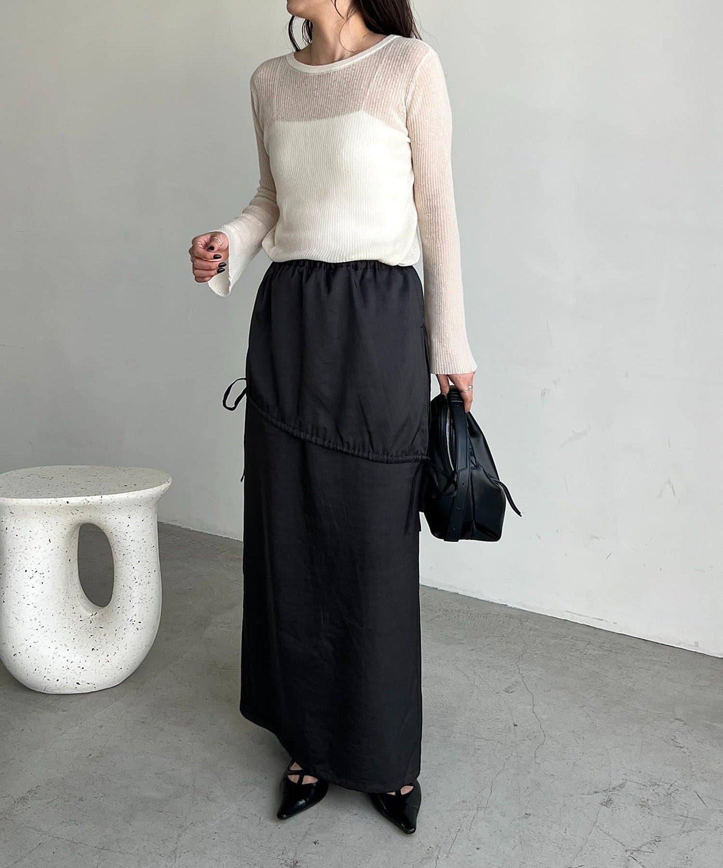 【CAPRICIEUX LE'MAGE】不對稱兩穿吊帶連衣裙