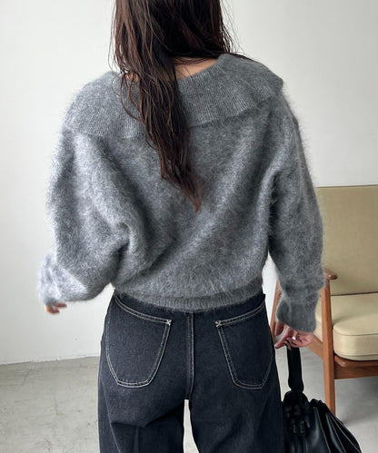 【優質穿著感】WOOL100仿貂絨開衫