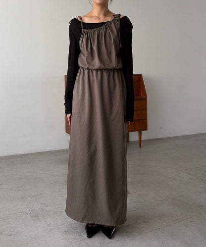 【CAPRICIEUX LE'MAGE】不對稱兩穿吊帶連衣裙