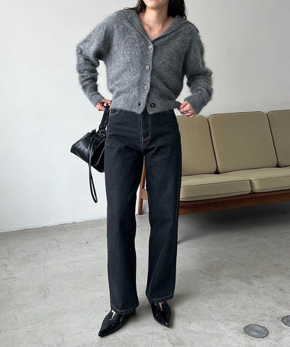 【優質穿著感】WOOL100仿貂絨開衫