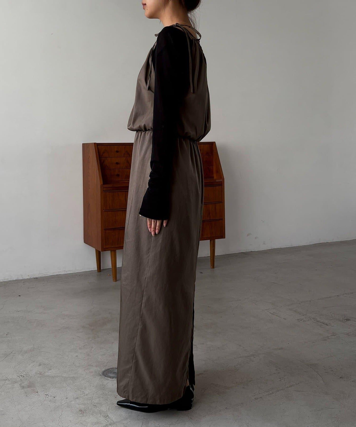 【CAPRICIEUX LE'MAGE】不對稱兩穿吊帶連衣裙