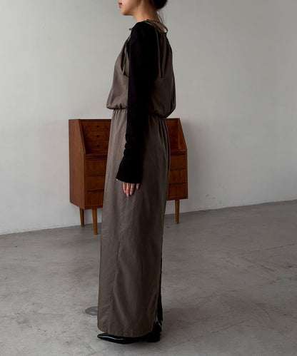 【CAPRICIEUX LE'MAGE】不對稱兩穿吊帶連衣裙