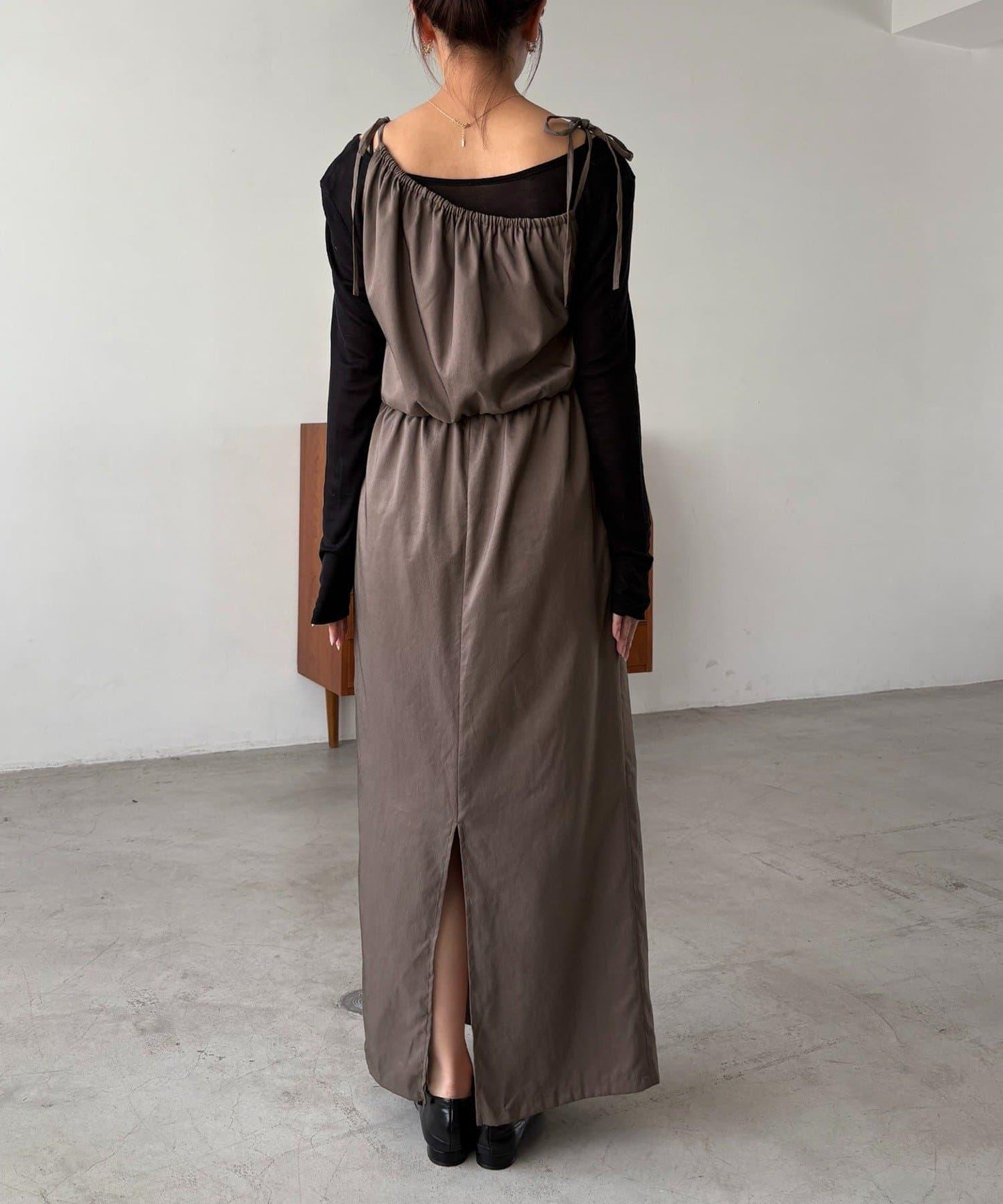 【CAPRICIEUX LE'MAGE】不對稱兩穿吊帶連衣裙