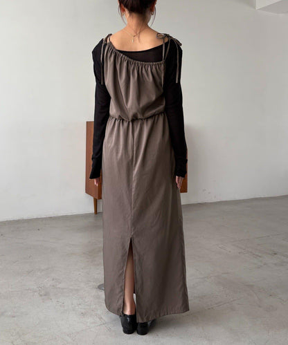 【CAPRICIEUX LE'MAGE】不對稱兩穿吊帶連衣裙