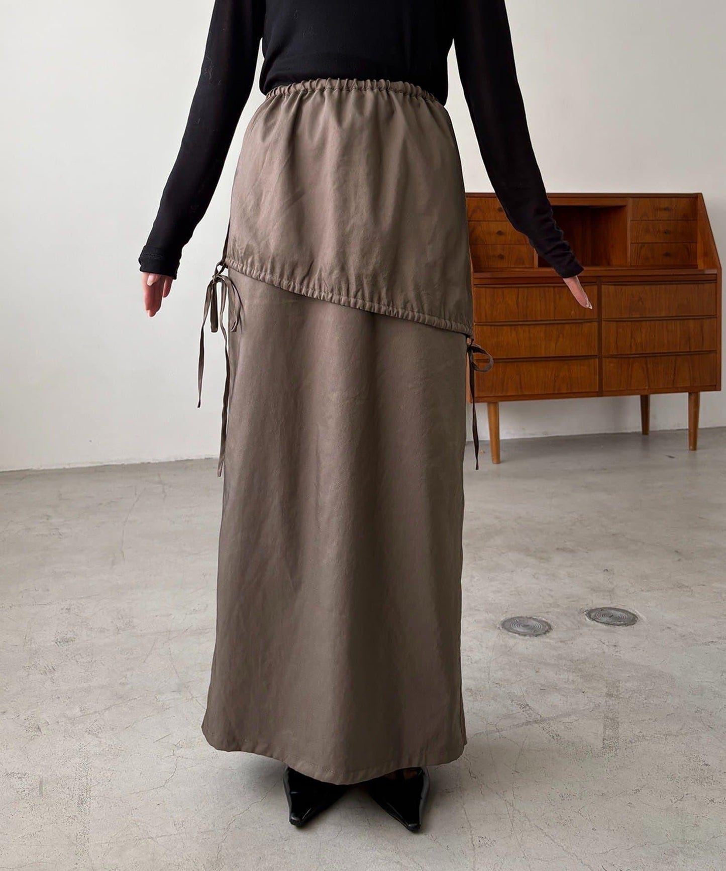 【CAPRICIEUX LE'MAGE】不對稱兩穿吊帶連衣裙