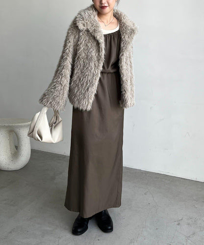 【CAPRICIEUX LE'MAGE】不對稱兩穿吊帶連衣裙