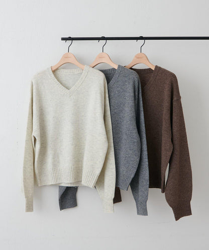 【Discoat】美利奴羊毛V領針織衫