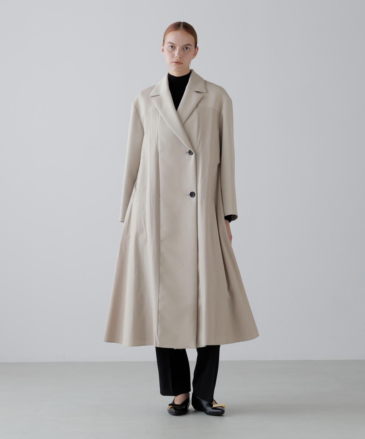 塔夫綢拼接三層交織大衣