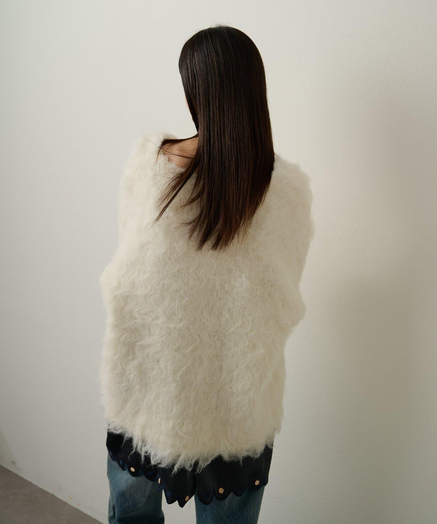 磨毛V領針織套頭衫