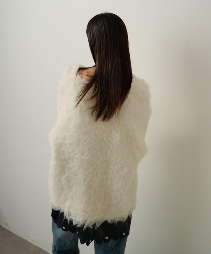 磨毛V領針織套頭衫