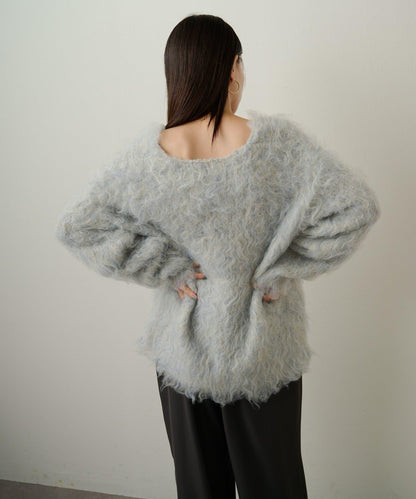 磨毛V領針織套頭衫