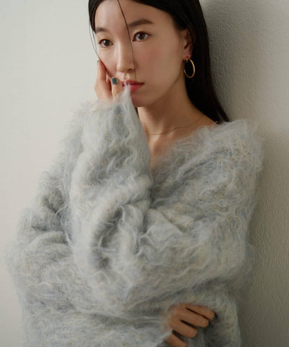 磨毛V領針織套頭衫