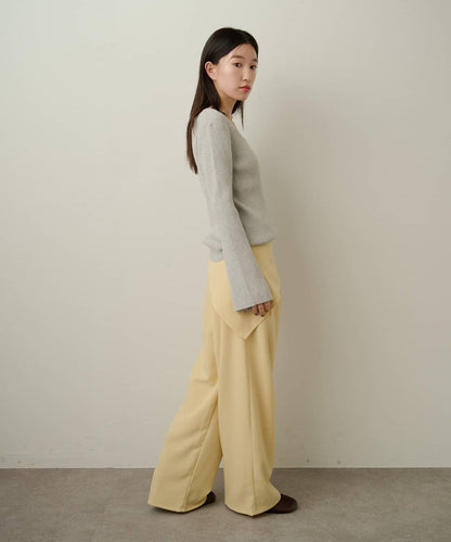 附項圈羅紋方領針織衫