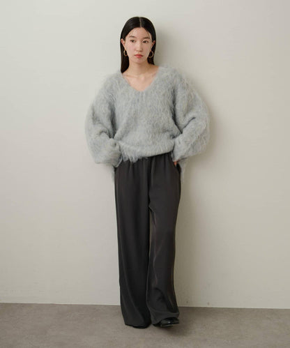 磨毛V領針織套頭衫