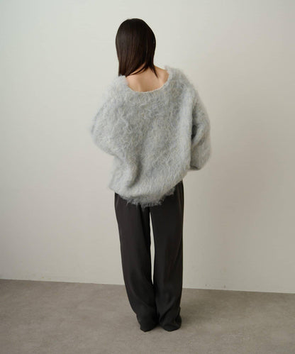 磨毛V領針織套頭衫