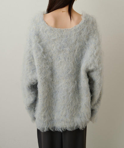 磨毛V領針織套頭衫