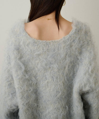 磨毛V領針織套頭衫