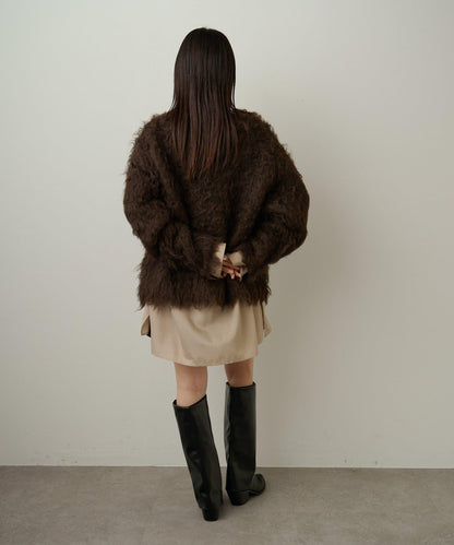 磨毛V領針織套頭衫