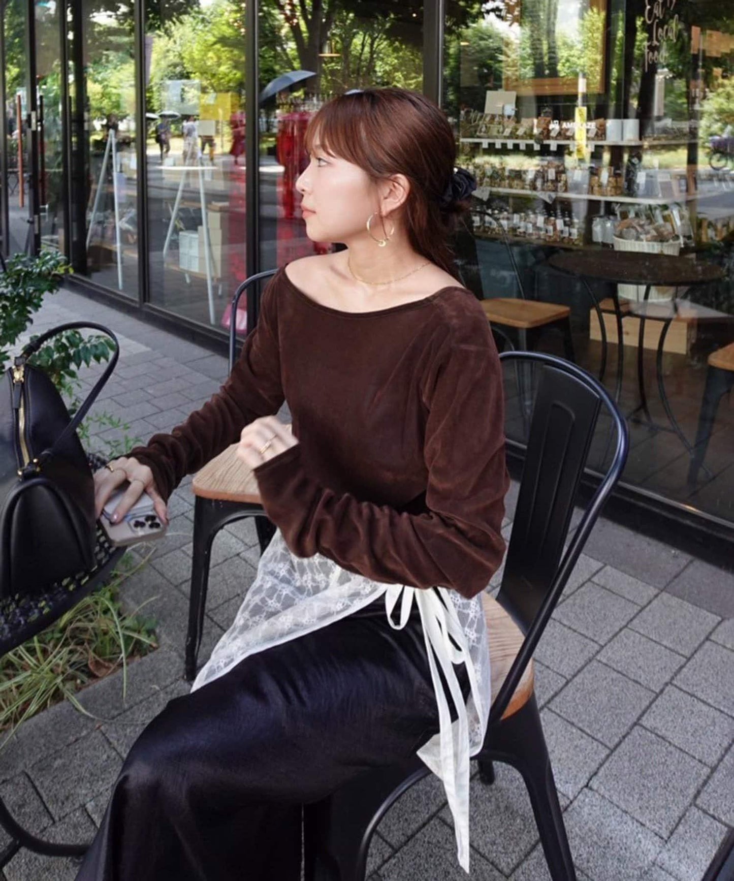 【@toitopoooo_____聯名】透視天鵝絨上衣