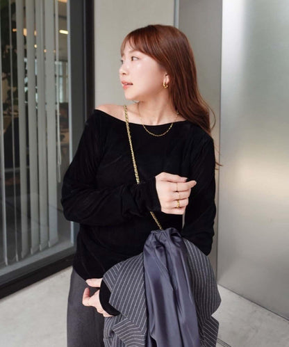 【@toitopoooo_____聯名】透視天鵝絨上衣