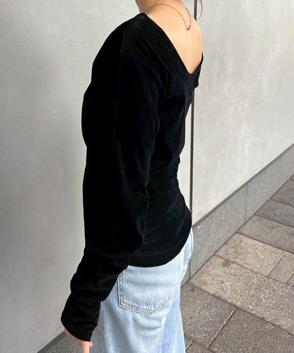 【@toitopoooo_____聯名】透視天鵝絨上衣