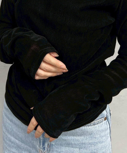 【@toitopoooo_____聯名】透視天鵝絨上衣