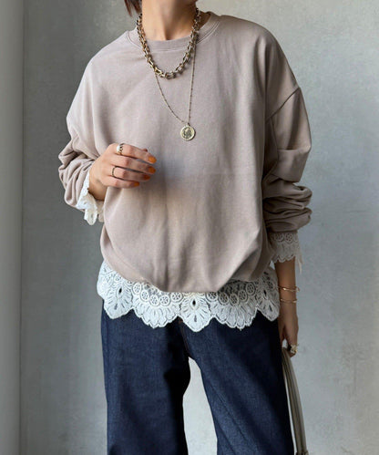 衛衣面料袖褶裝飾套頭衫