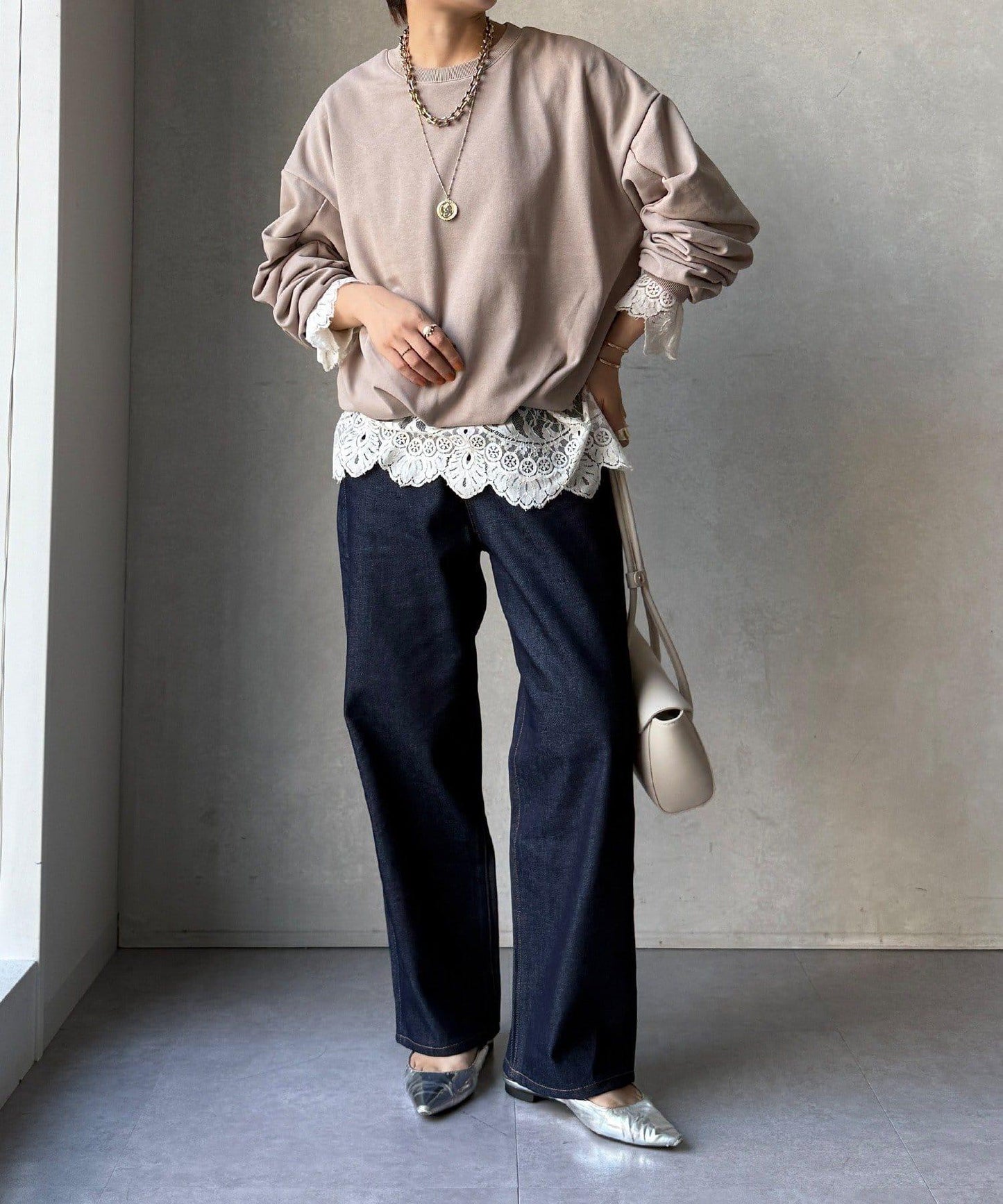 衛衣面料袖褶裝飾套頭衫