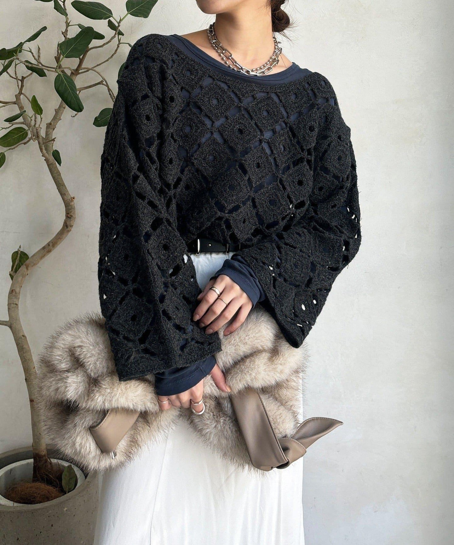 【DouDou】鉤針刺繡套頭衫