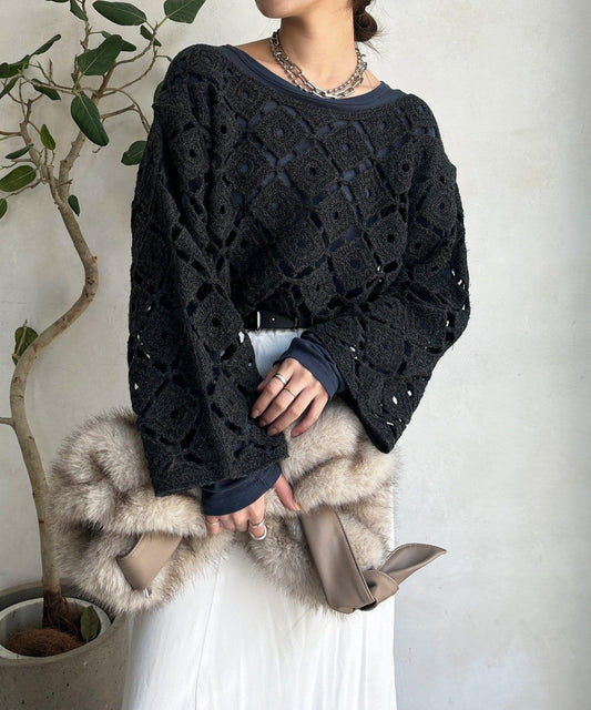 【DouDou】鉤針刺繡套頭衫