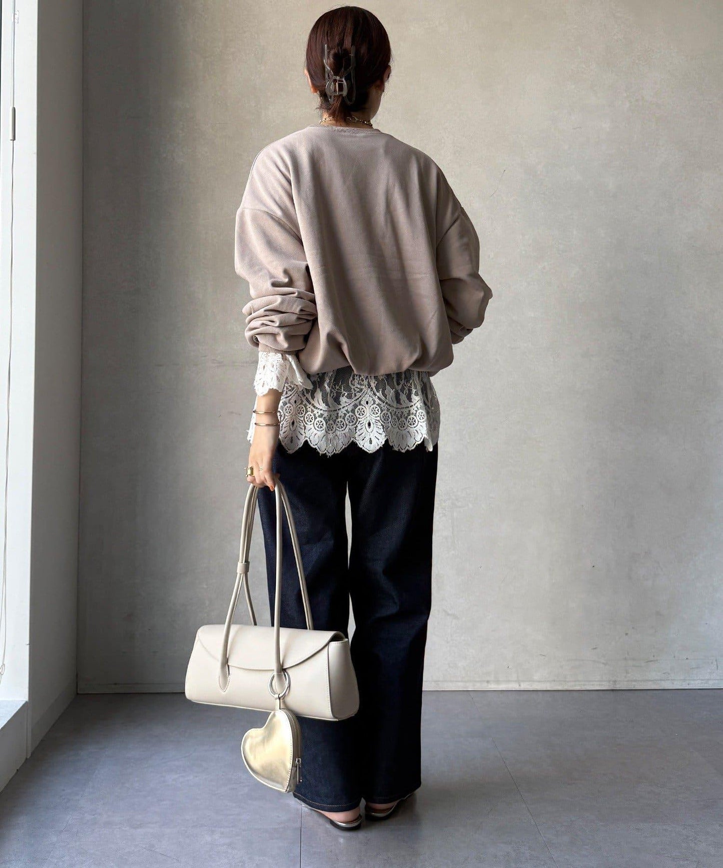 衛衣面料袖褶裝飾套頭衫