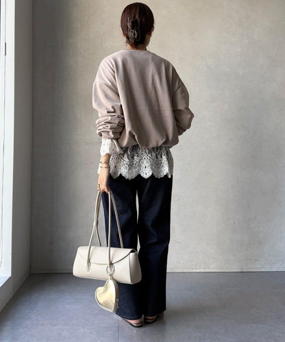 衛衣面料袖褶裝飾套頭衫