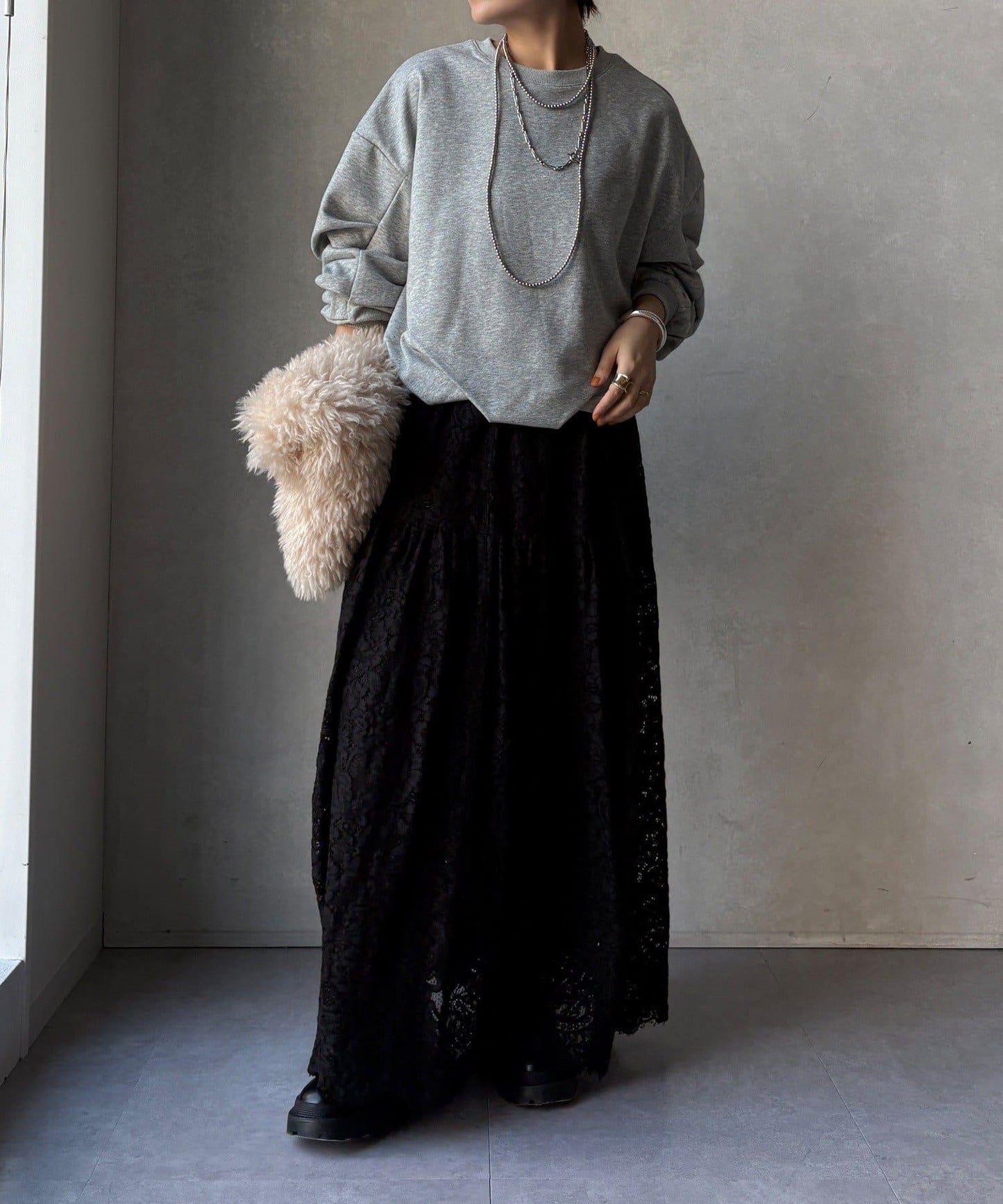 衛衣面料袖褶裝飾套頭衫