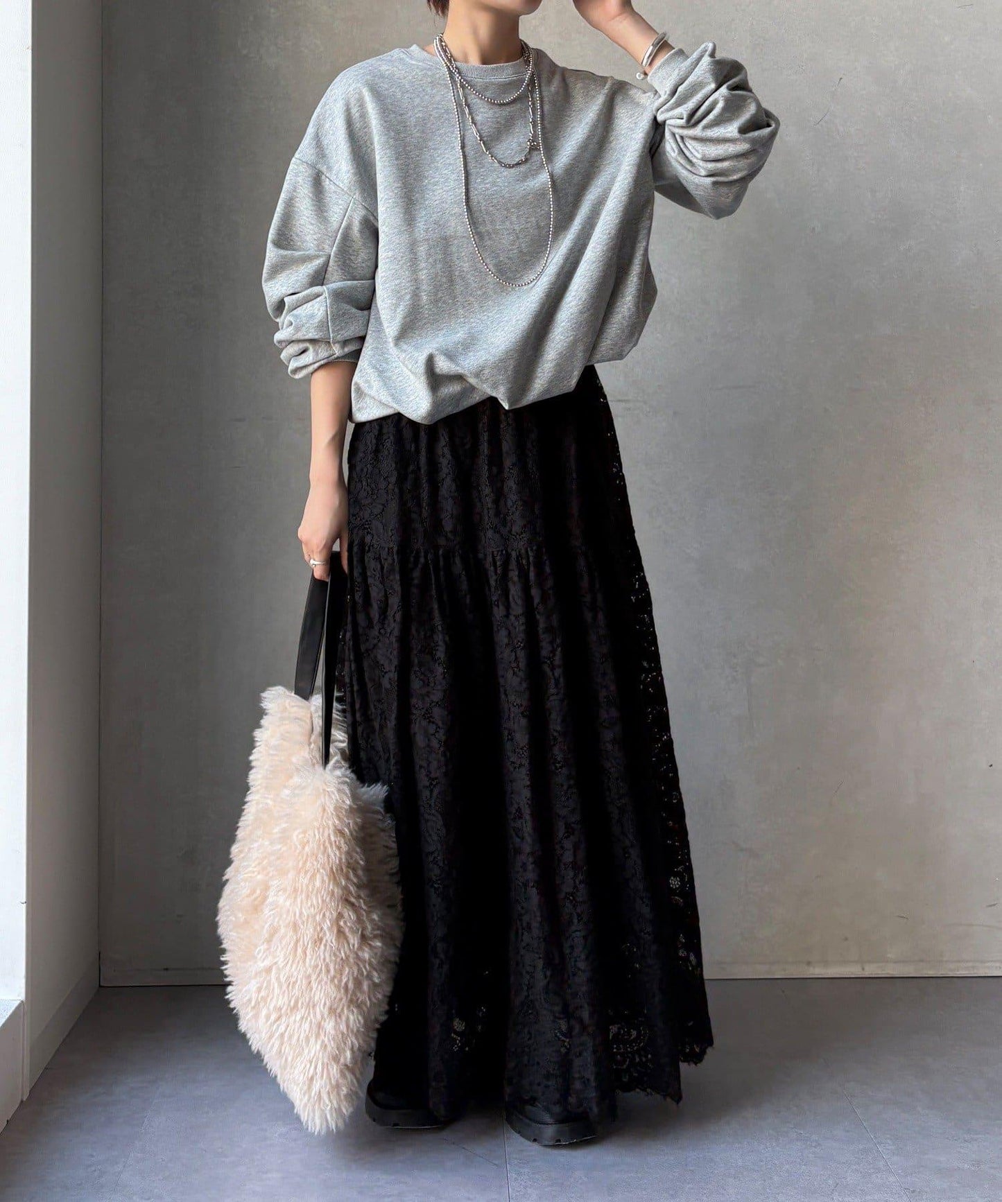 衛衣面料袖褶裝飾套頭衫