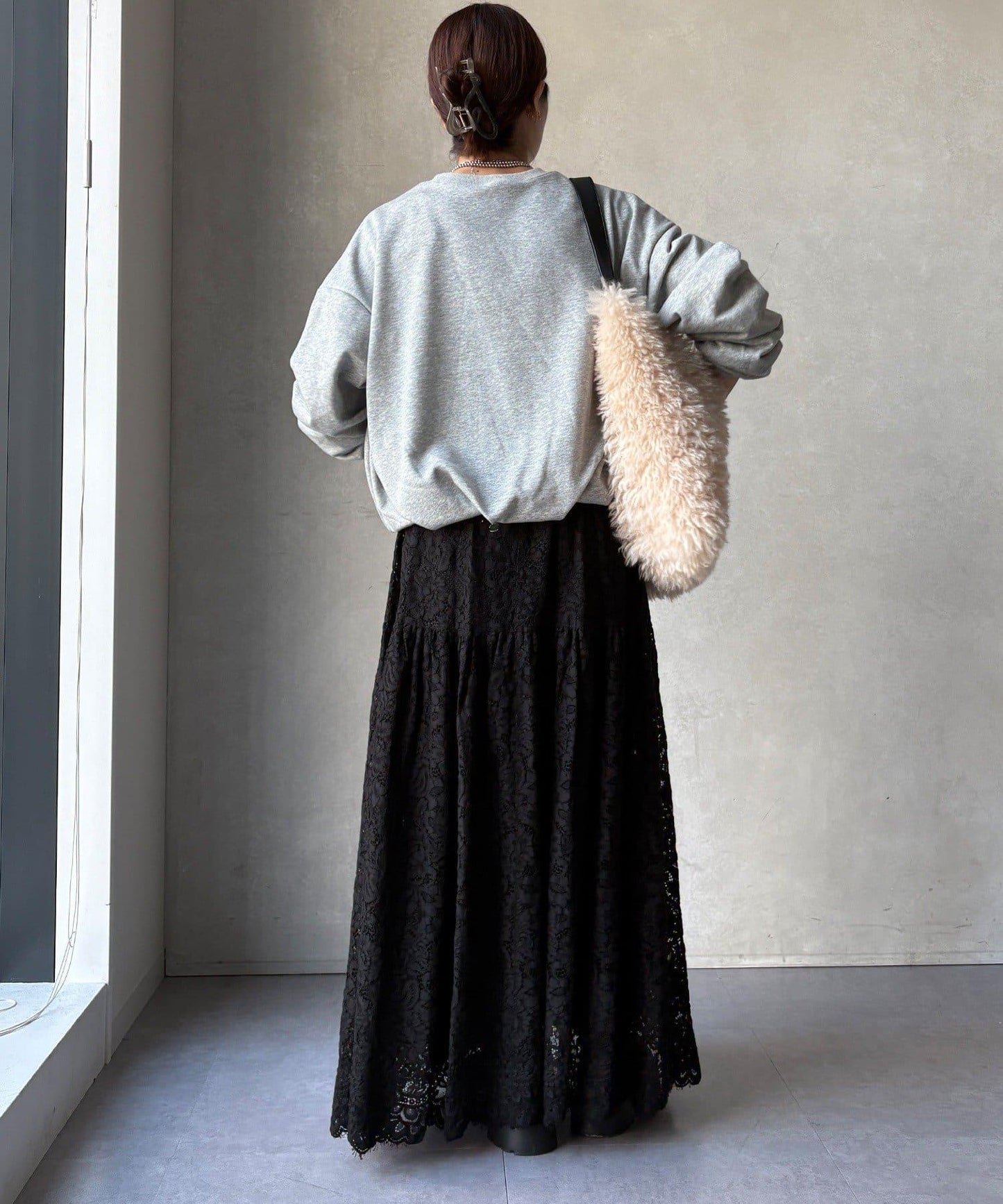 衛衣面料袖褶裝飾套頭衫