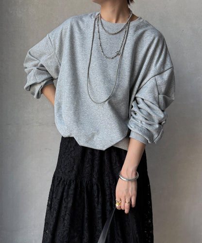 衛衣面料袖褶裝飾套頭衫