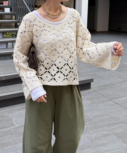 【DouDou】鉤針刺繡套頭衫