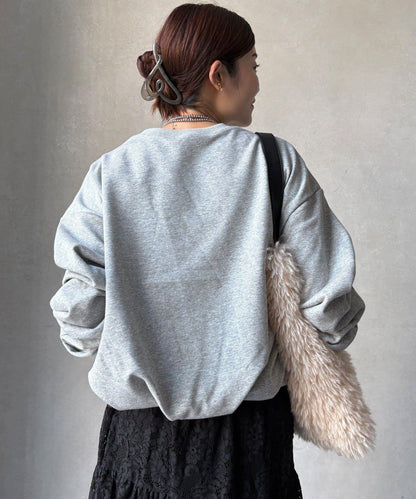 衛衣面料袖褶裝飾套頭衫