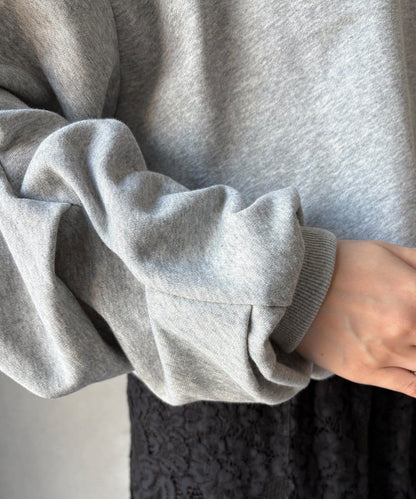 衛衣面料袖褶裝飾套頭衫