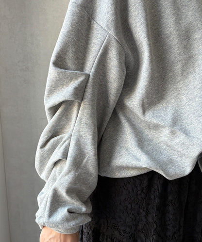 衛衣面料袖褶裝飾套頭衫