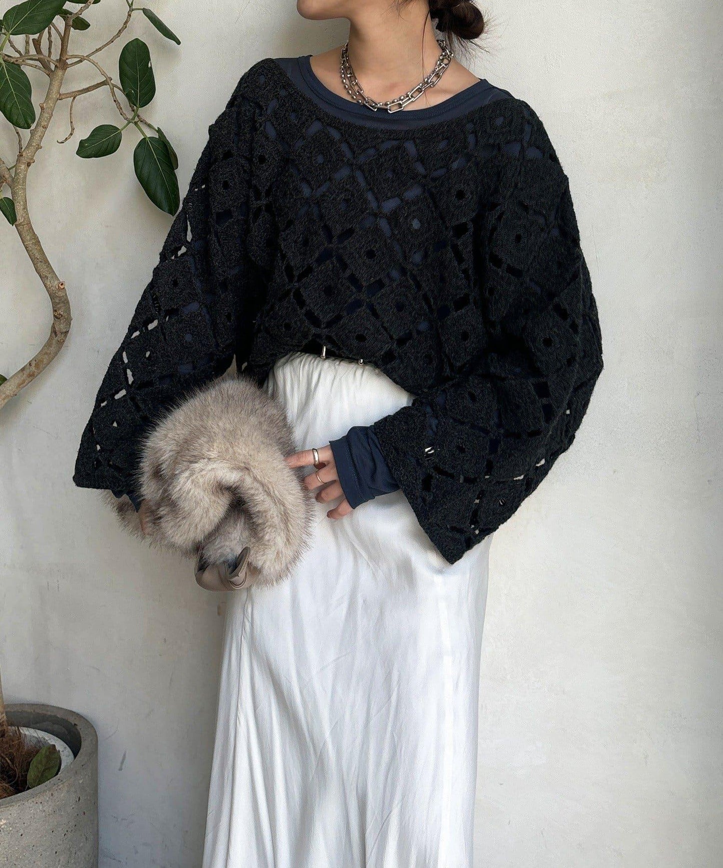 【DouDou】鉤針刺繡套頭衫