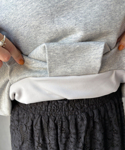 衛衣面料袖褶裝飾套頭衫