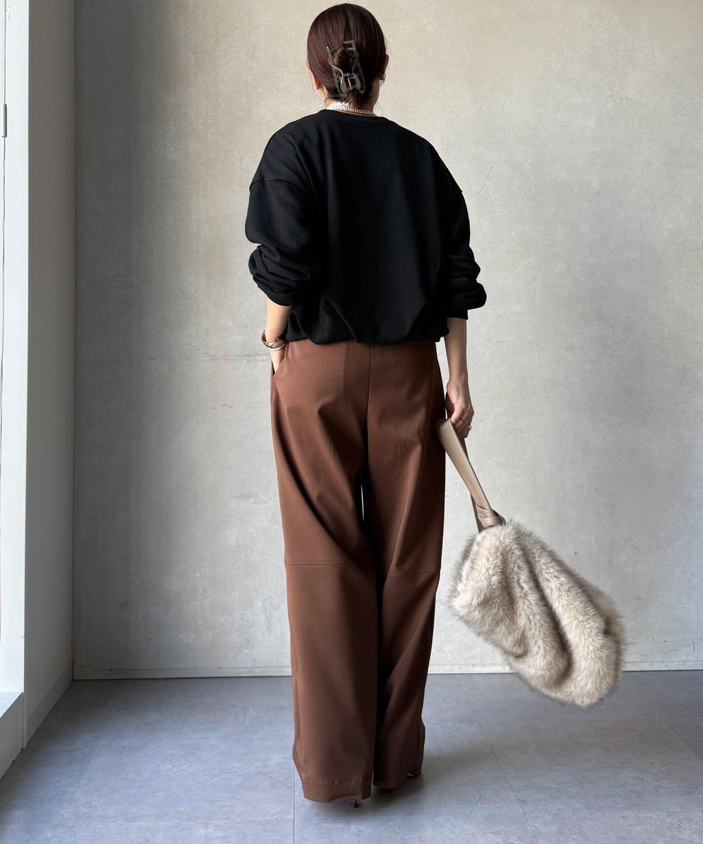 衛衣面料袖褶裝飾套頭衫